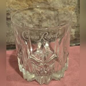 Crown Royal Etched Whiskey Glass Promo Made In Italy